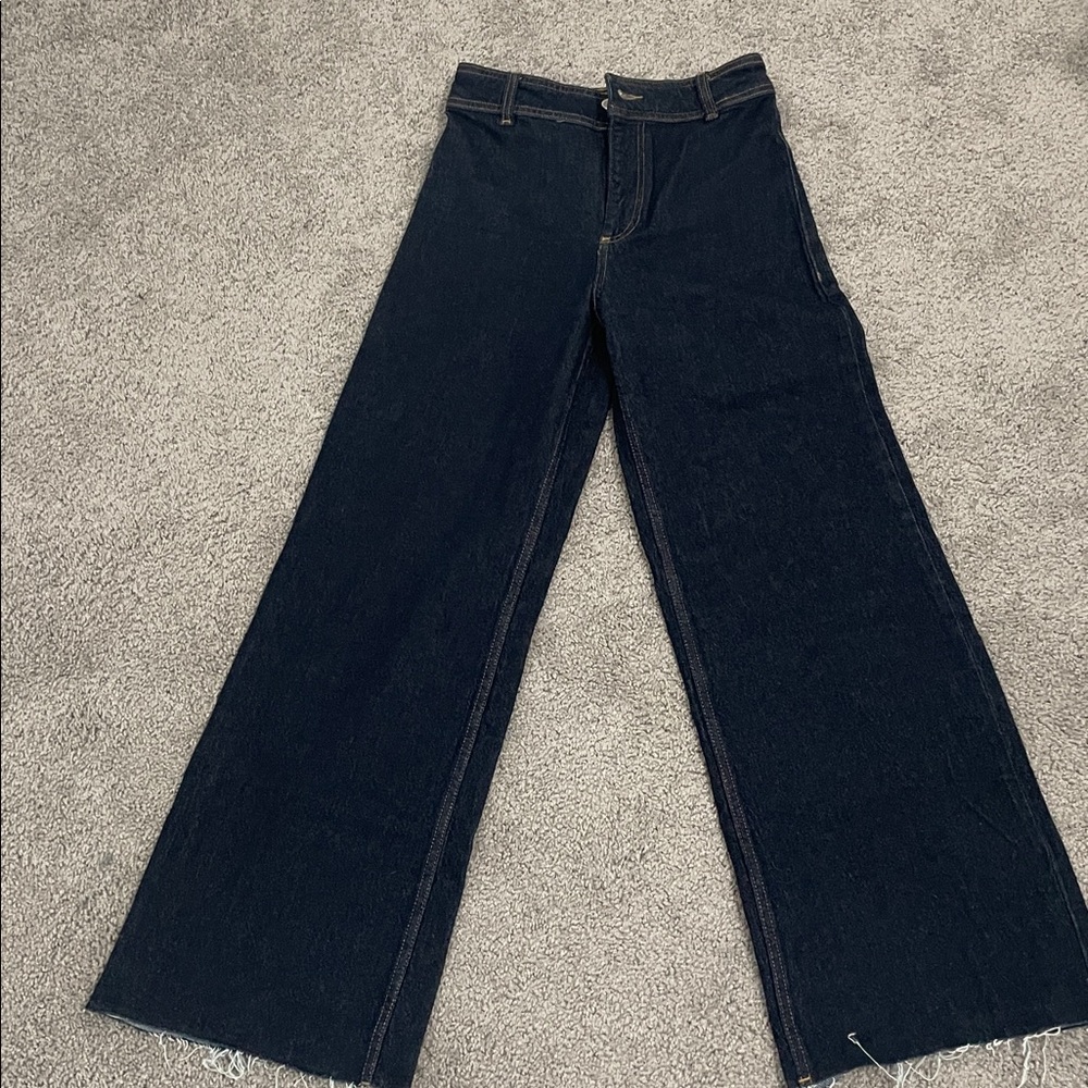 Mango Dark Blue Denim Pants